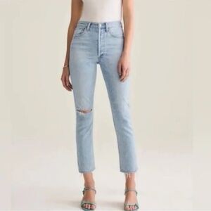 AGOLDE Riley High Rise Straight Crop - Shatter